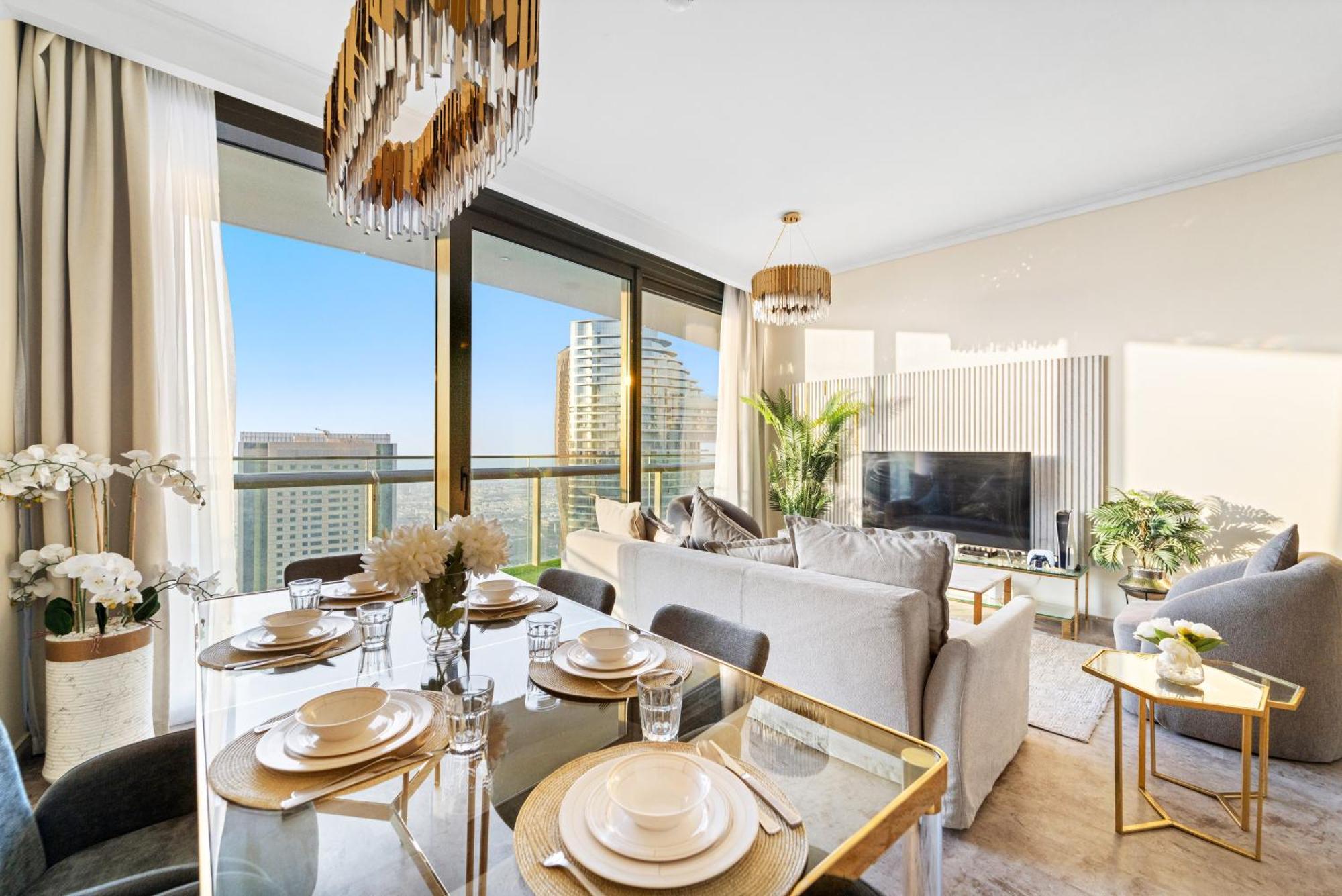 First Class 2Br With Full Dubai Skyline & Sea View Exterior foto
